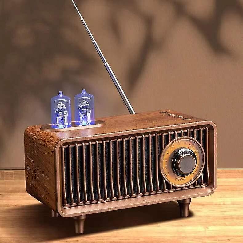 老式收音机 AM/FM 复古音箱木质小型