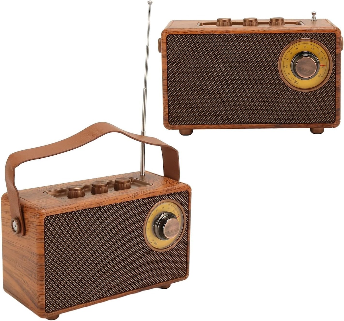 收音机 迷你 小型 复古 老式 木质 风格