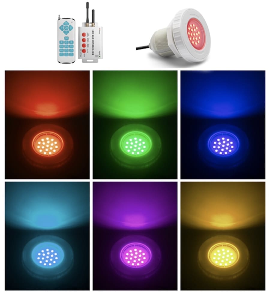 泳池灯 - RGB LED 彩色照明泳池、池塘、喷泉灯