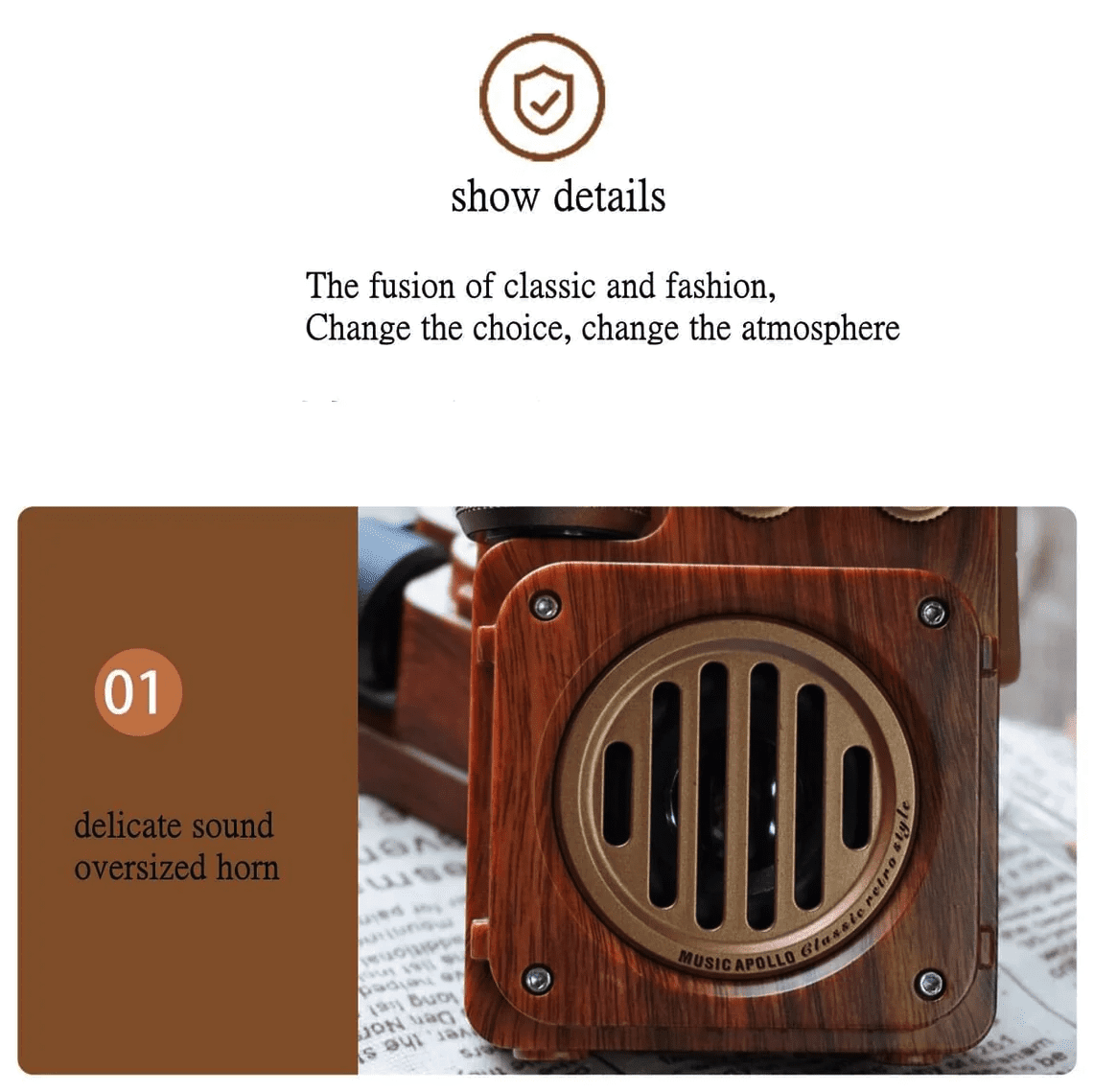收音机由木材制成老式复古接收器设计